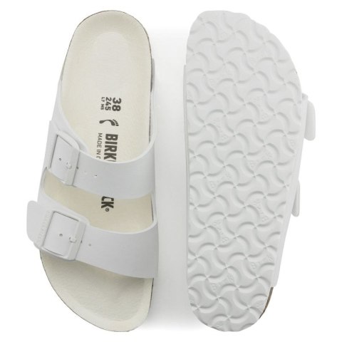 Klapki damskie/męskie Birkenstock Arizona Birko-Flor Regular na szeroką stopę na lato białe (1019061) Birkenstock