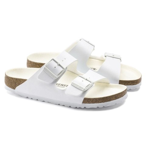 Klapki damskie/męskie Birkenstock Arizona Birko-Flor Regular na szeroką stopę na lato białe (1019061) Birkenstock