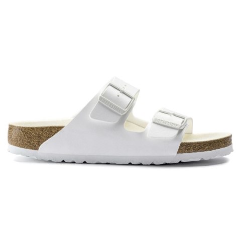Klapki damskie/męskie Birkenstock Arizona Birko-Flor Regular na szeroką stopę na lato białe (1019061) Birkenstock