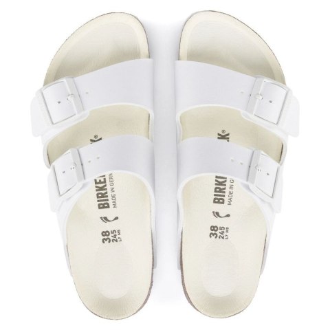 Klapki damskie/męskie Birkenstock Arizona Birko-Flor Regular na szeroką stopę na lato białe (1019061) Birkenstock