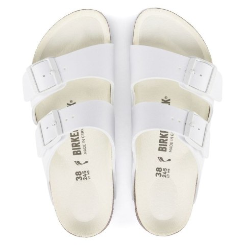 Klapki damskie/męskie Birkenstock Arizona Birko-Flor Regular na szeroką stopę na lato białe (1019061) Birkenstock