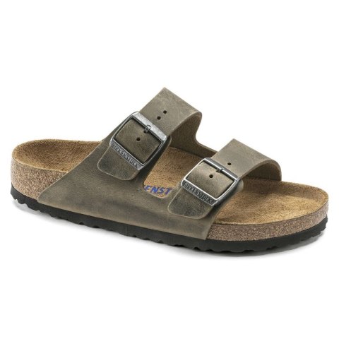 Klapki damskie/męskie Birkenstock Arizona Soft Footbed Oiled Leather Narrow Faded Khaki na wąską stopę olejowana skóra (1019377) Birkenstock