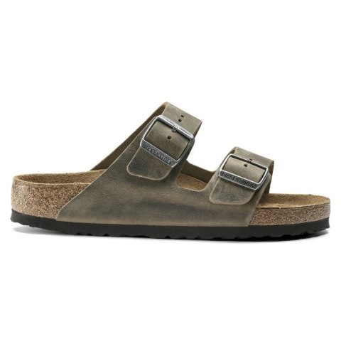 Klapki damskie/męskie Birkenstock Arizona Soft Footbed Oiled Leather Narrow Faded Khaki na wąską stopę olejowana skóra (1019377) Birkenstock
