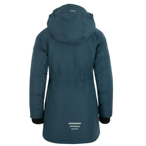 Kurtka z kapturem wodoodporna dziecięca Trollkids Girls Alesund Coat puchowa zimowa granatowa (301-142) Trollkids