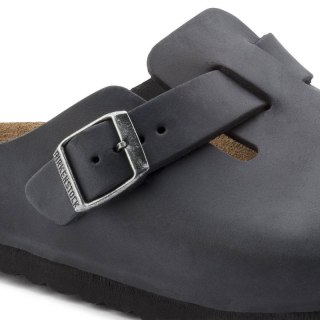 Chodaki damskie/męskie Birkenstock Boston Black olejowana skóra klapki narrow wąskie (0059463) Birkenstock
