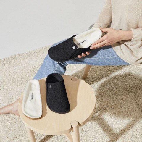Kapcie damskie/męskie ocieplane Birkenstock Anthracite z wełnianego filcu narrow wąskie (1015084) Birkenstock