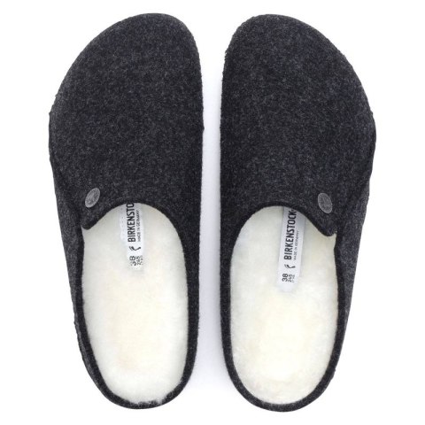 Kapcie damskie/męskie ocieplane Birkenstock Anthracite z wełnianego filcu narrow wąskie (1015084) Birkenstock