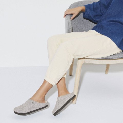 Kapcie męskie/damskie ocieplane Birkenstock Zermatt Light Gray z wełnianego filcu regular szerokie (1015092) Birkenstock