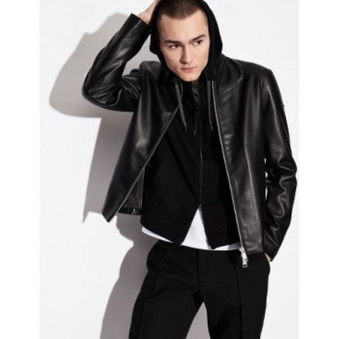 Kurtka skórzana ze stójką dla mężczyzn Armani Exchange (8NZB08-ZNAAZ-1200)