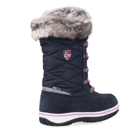 Buty zimowe dziewczęce Trollkids Girls Holmenkollen Snow Boots dla dziewczynki granatowe (171-114) Trollkids