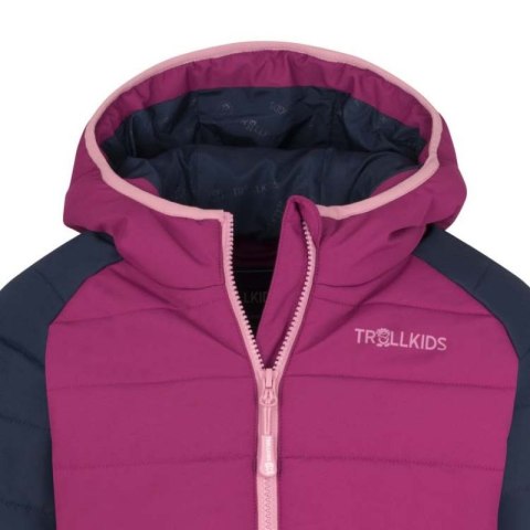 Kurtka ocieplana dziecięca Trollkids Kids Hafjell Snow Jacket PRO z kapturem woodoodporna różowa (514-182) Trollkids