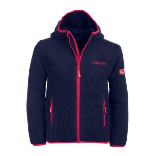 Kurtka polarowa dziewczęca Trollkids Girls Mandal Jacket z kapturem dla dziewczynki granatowa (358-114) Trollkids