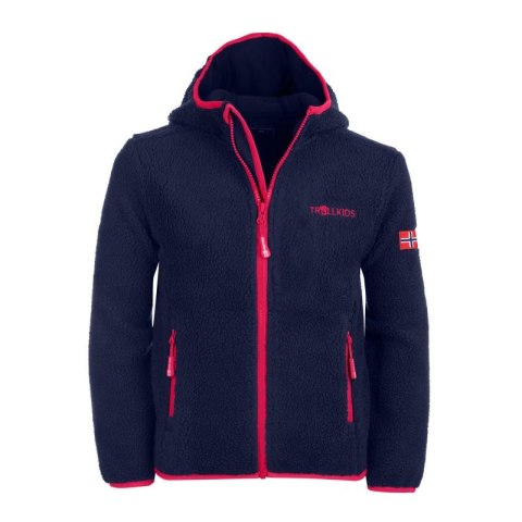 Kurtka polarowa dziewczęca Trollkids Girls Mandal Jacket z kapturem dla dziewczynki granatowa (358-114) Trollkids