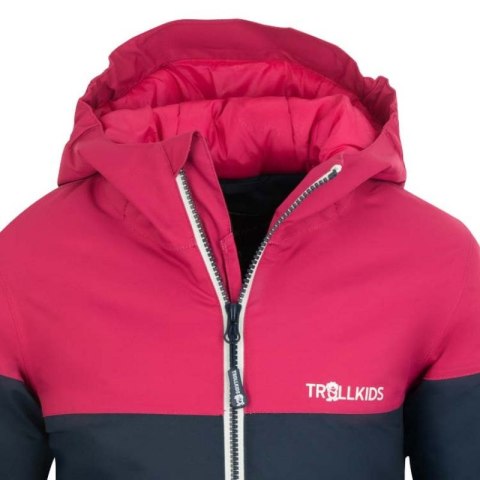 Kurtka z kapturem dziewczęca Trollkids Girls Hallingdal Jacket z kapturem granatowa/różowa (223-114) Trollkids