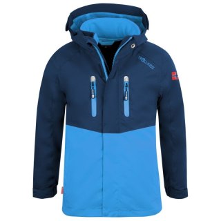 Kurtka zimowa dziecięca TrollKids Kids Bryggen 3in1 Jacket przeciwdeszczowa z kapturem niebieska (418-110) Trollkids