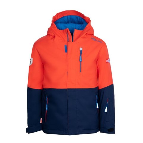 Kurtka zimowa dziecięca Trollkids Kids Hallingdal Jacket outdoorowa pomarańczowa/granatowa (226-705) Trollkids