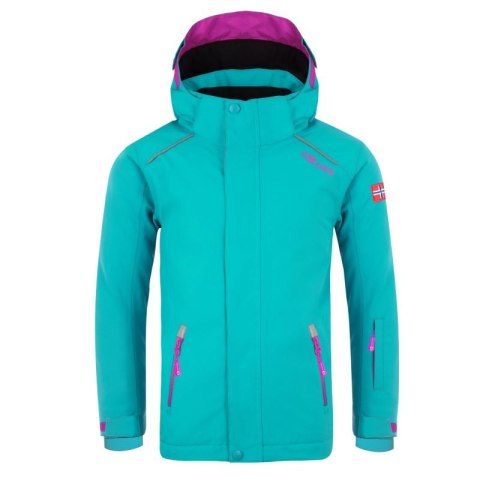 Kurtka zimowa dziecięca Trollkids Kids Holmenkollen Snow Jacket Pro z kapturem turkusowa (913-125) Trollkids