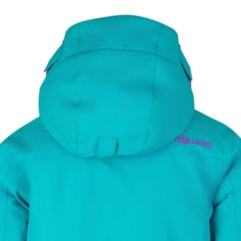 Kurtka zimowa dziecięca Trollkids Kids Holmenkollen Snow Jacket Pro z kapturem turkusowa (913-125) Trollkids