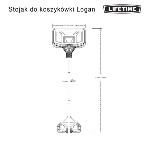 Stojak do koszykówki Lifetime 44" LOGAN 90819 Lifetime