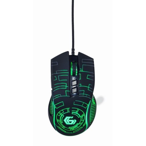 GEMBIRD GAMINGOWA MYSZ Z PODŚWIETLENIEM RGB USB, CZARNA