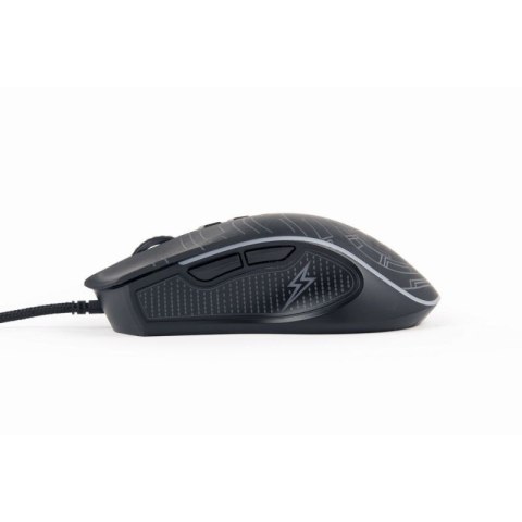 GEMBIRD GAMINGOWA MYSZ Z PODŚWIETLENIEM RGB USB, CZARNA