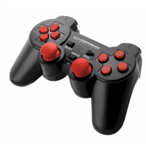 Gamepad Esperanza EGG106R (PC, PS2, PS3; kolor czarny, kolor czerwony)