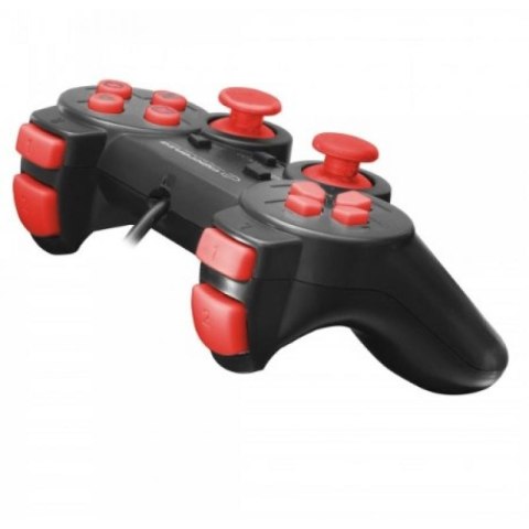 Gamepad Esperanza EGG106R (PC, PS2, PS3; kolor czarny, kolor czerwony)