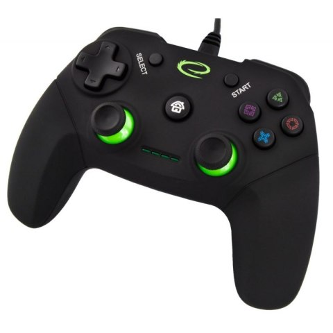 Gamepad Esperanza Vanquisher EGG110K (PC, PS3; kolor czarny, kolor zielony)