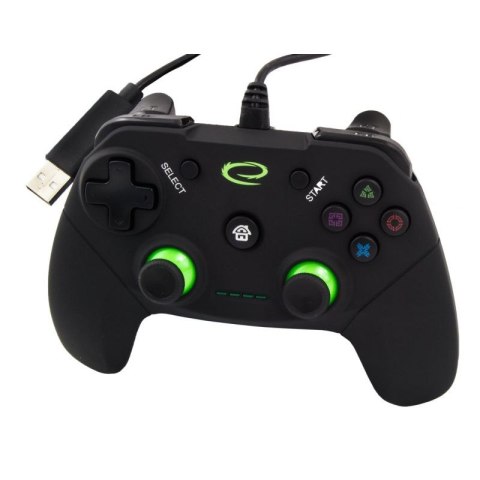 Gamepad Esperanza Vanquisher EGG110K (PC, PS3; kolor czarny, kolor zielony)