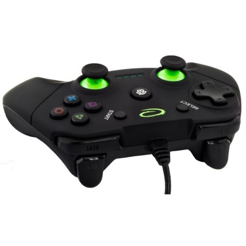 Gamepad Esperanza Vanquisher EGG110K (PC, PS3; kolor czarny, kolor zielony)