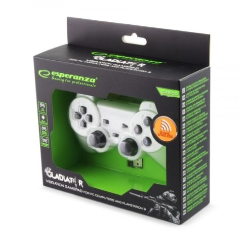 Gamepad bezprzewodowy Esperanza GLADIATOR EGG108W (PC, PS3; kolor biały)