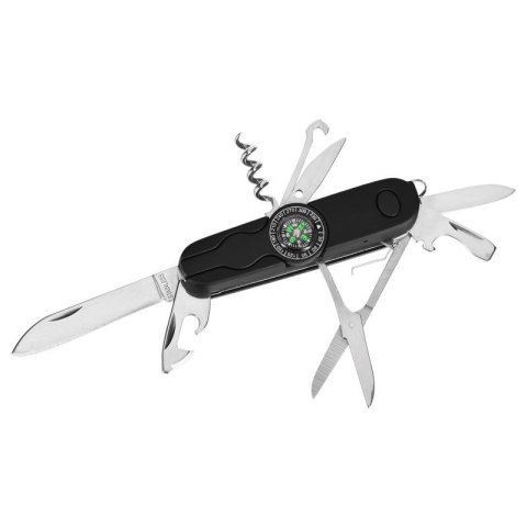 Scyzoryk AZYMUT Izeron - 13 narzędzi + kabura, 90 mm czarny (HK20017-8BL)
