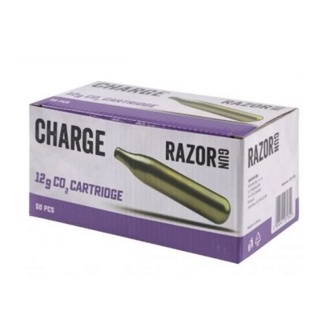 Kapsuły CO2 RazorGun 12g - 50 sztuk w pudełku