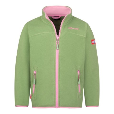 Kurtka polarowa dziewczęca Trollkids Girls Oppdal Jacket XT sportowa rozpinana zielona (415-353) Trollkids