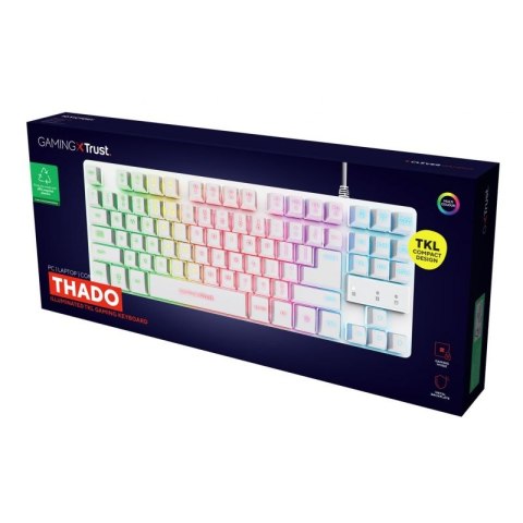 Klawiatura gamingowa TRUST GXT833W THADO TKL US White