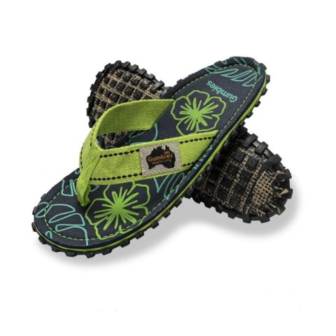 Japonki Gumbies Islander Flip-Flops Lime Hibiscus GU-FFISL148 Gumbies