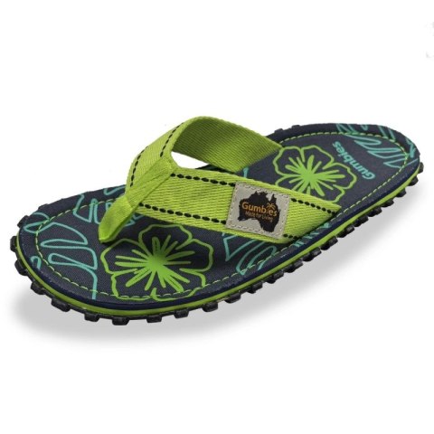 Japonki Gumbies Islander Flip-Flops Lime Hibiscus GU-FFISL148 Gumbies
