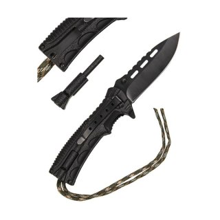 Nóż składany Mil-Tec Paracord z krzesiwem - Camo