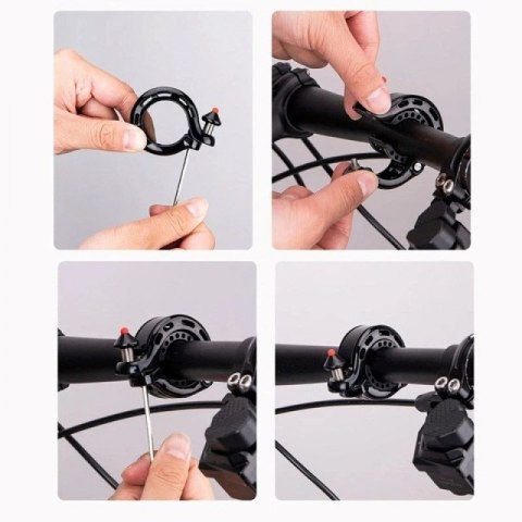 Dzwonek rowerowy Rockbros 34210028001 w kształcie litery Q - czarny Inny