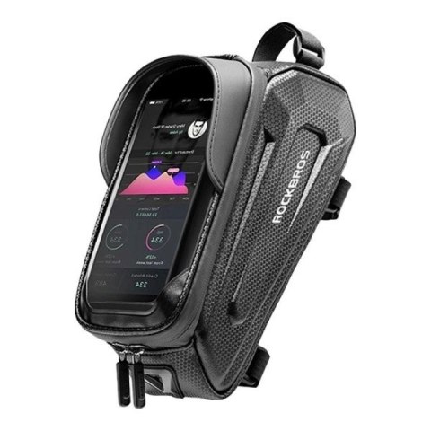Sakwa rowerowa Rockbros B68-1 na ramę pancerna z kieszonką na telefon 1.7l - czarna