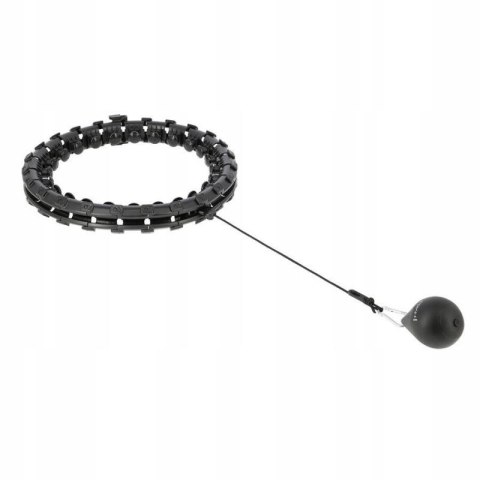 Hula Hop HMS HHW01 z obciążnikiem i wypustkami czarny + pas BR163 czerwony w zestawie HMS