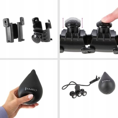 Hula Hop HMS HHW01 z obciążnikiem i wypustkami czarny + pas BR163 czerwony w zestawie HMS