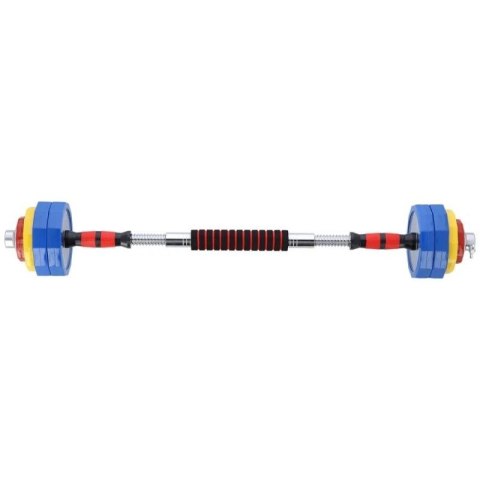 Kolorowe sztangielki z funkcją sztangi w walizce HMS SKC20 2 x 10 kg HMS