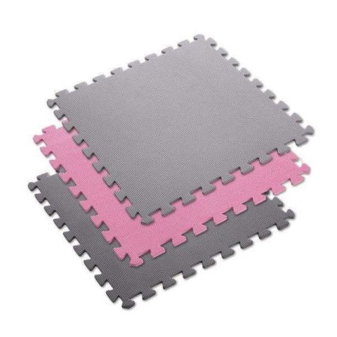 Mata puzzle Multipack One Fitness MP10 różowo-szare 9 elementów 10 mm