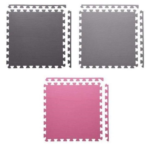 Mata puzzle Multipack One Fitness MP10 różowo-szare 9 elementów 10 mm