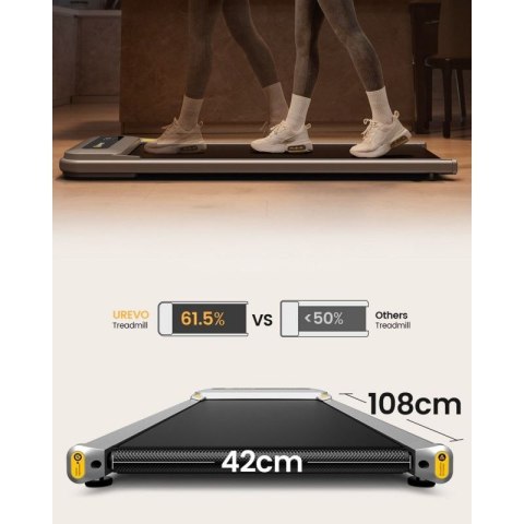 Bieżnia Urevo U1 Smart Walkingpad + Biurko regulowane elektrycznie TUCKANO czarny/orzech