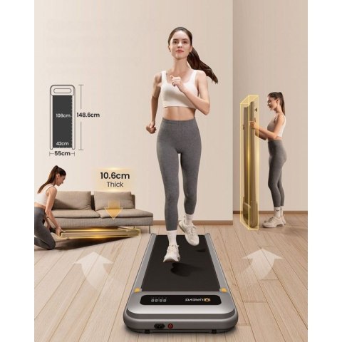 Bieżnia Urevo U1 Smart Walkingpad + Biurko regulowane elektrycznie TUCKANO czarny/orzech