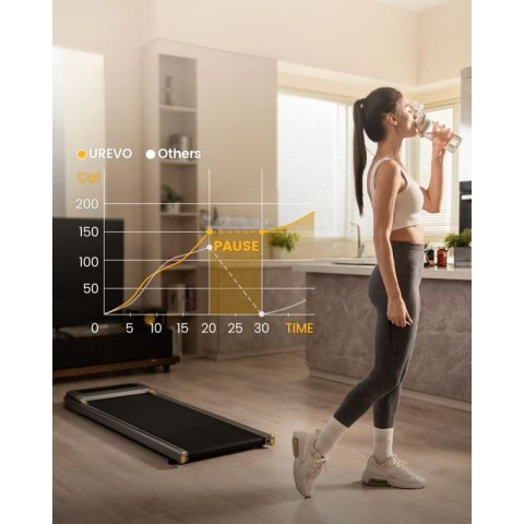 Bieżnia Urevo U1 Smart Walkingpad + Biurko regulowane elektrycznie TUCKANO czarny/orzech