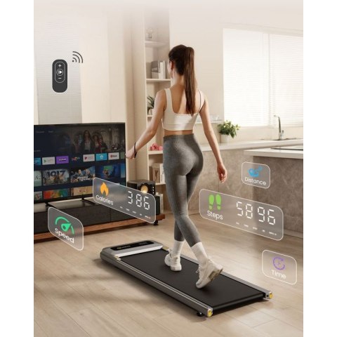 Bieżnia Urevo U1 Smart Walkingpad + Biurko regulowane elektrycznie TUCKANO czarny/orzech