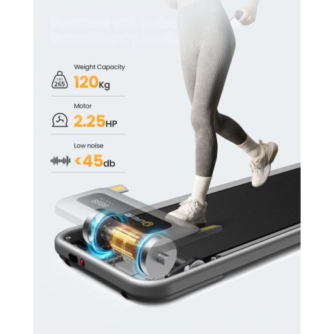 Bieżnia Urevo U1 Smart Walkingpad + Biurko regulowane elektrycznie TUCKANO czarny/orzech